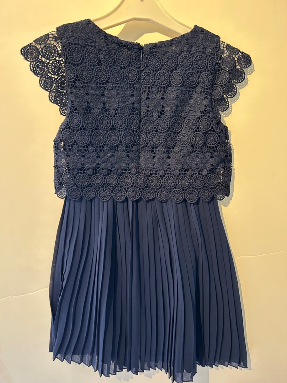 Elegant Mayoral Navy Crochet Lace Top Pleated Skirt Dress. Girl’s Size 8. NWT - Picture 3 of 5